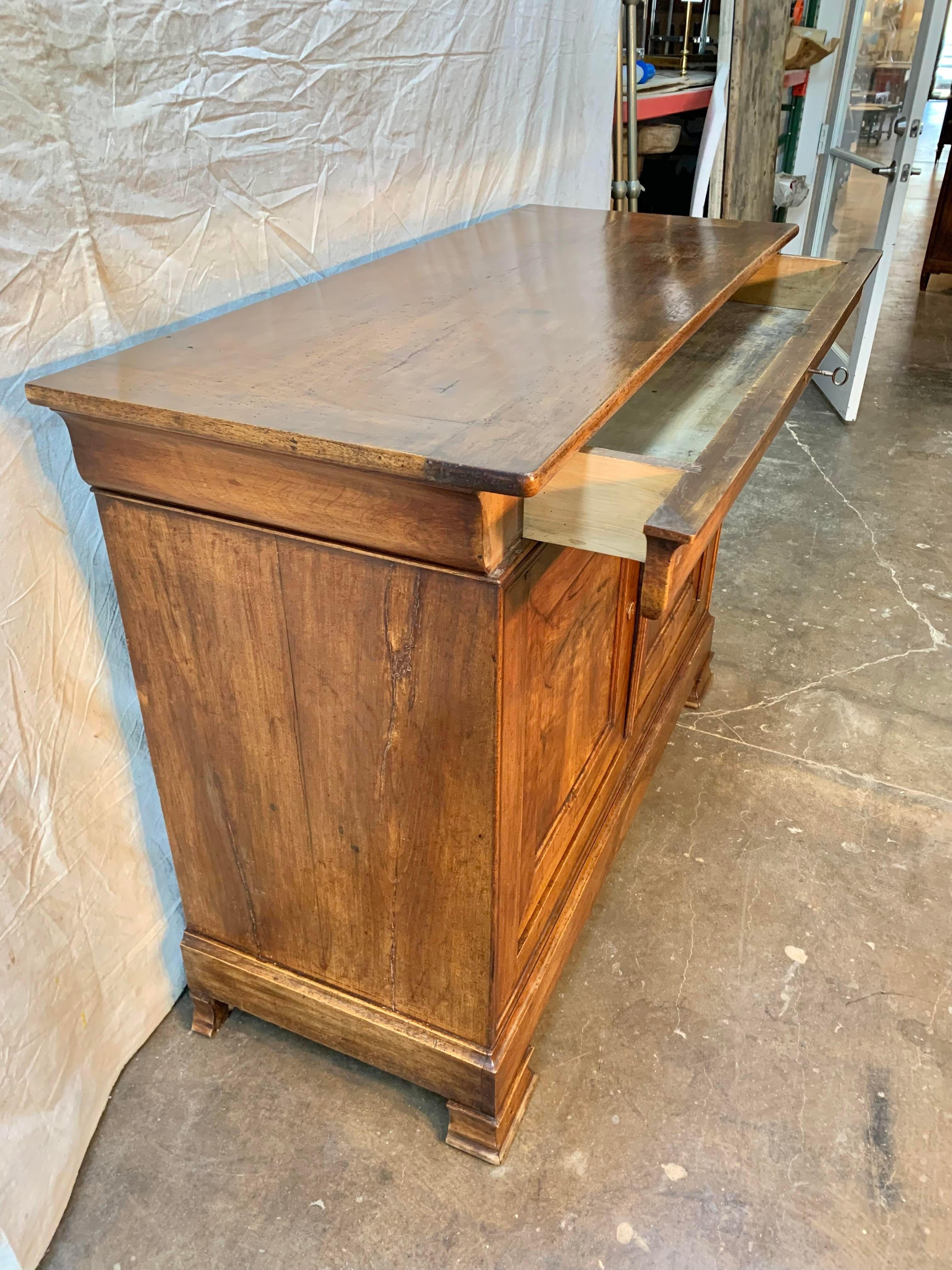 Late 1800s French Walnut Louis Philippe Sideboard Buffet 3