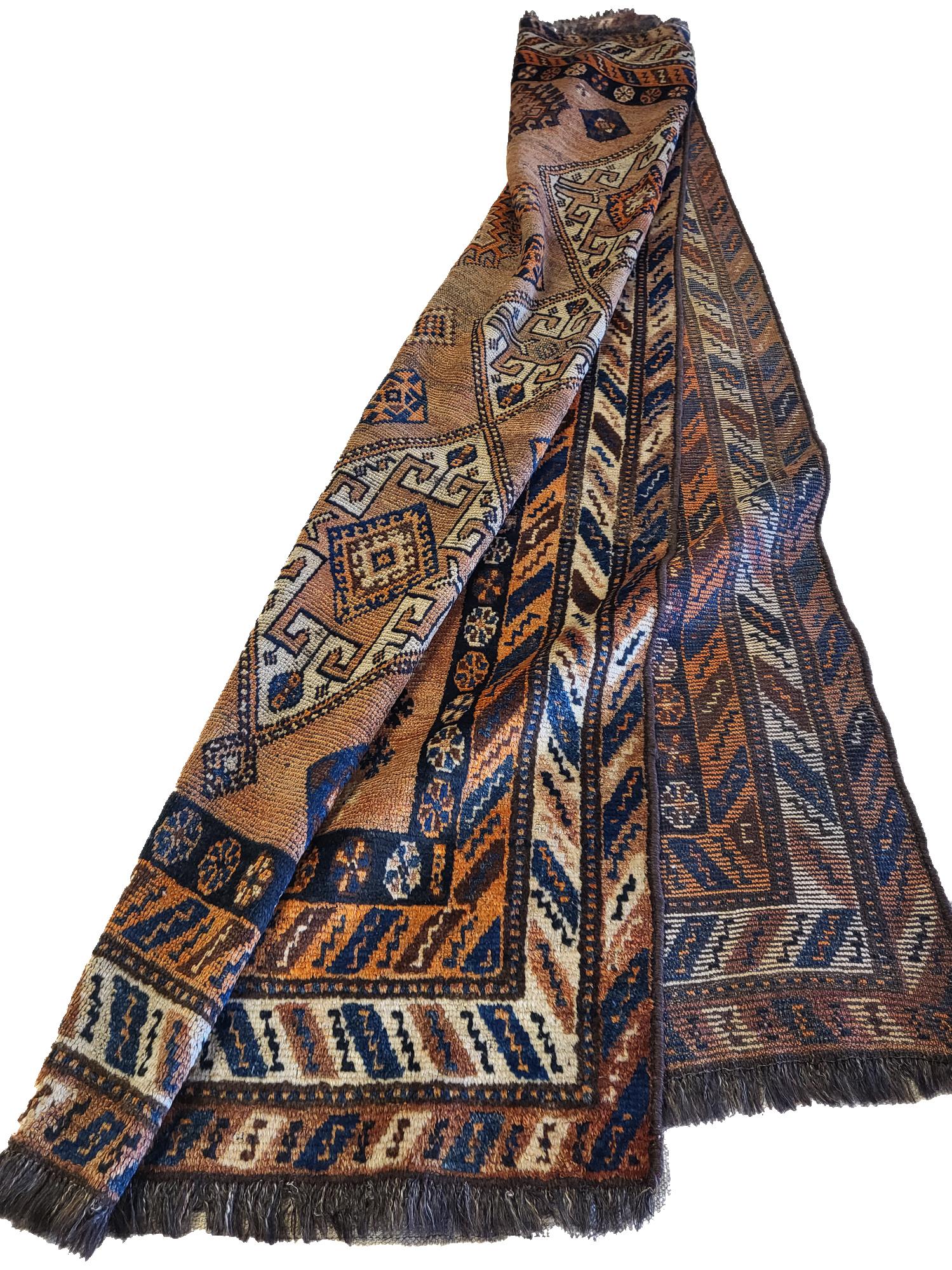 Perse Lori géométrique de la fin du XIXe siècle - Tapis persan nomade en vente