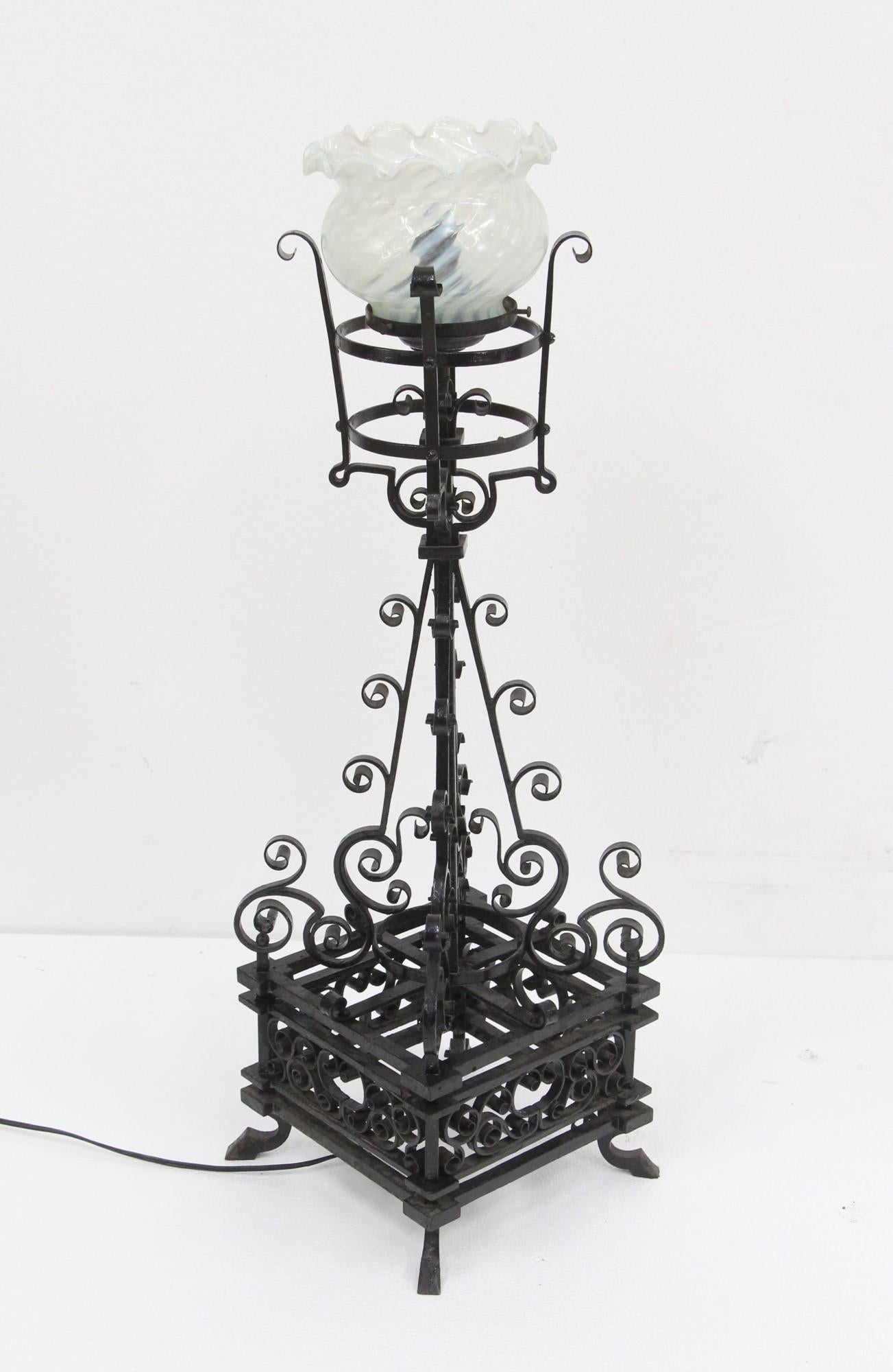 hand forged iron lamps