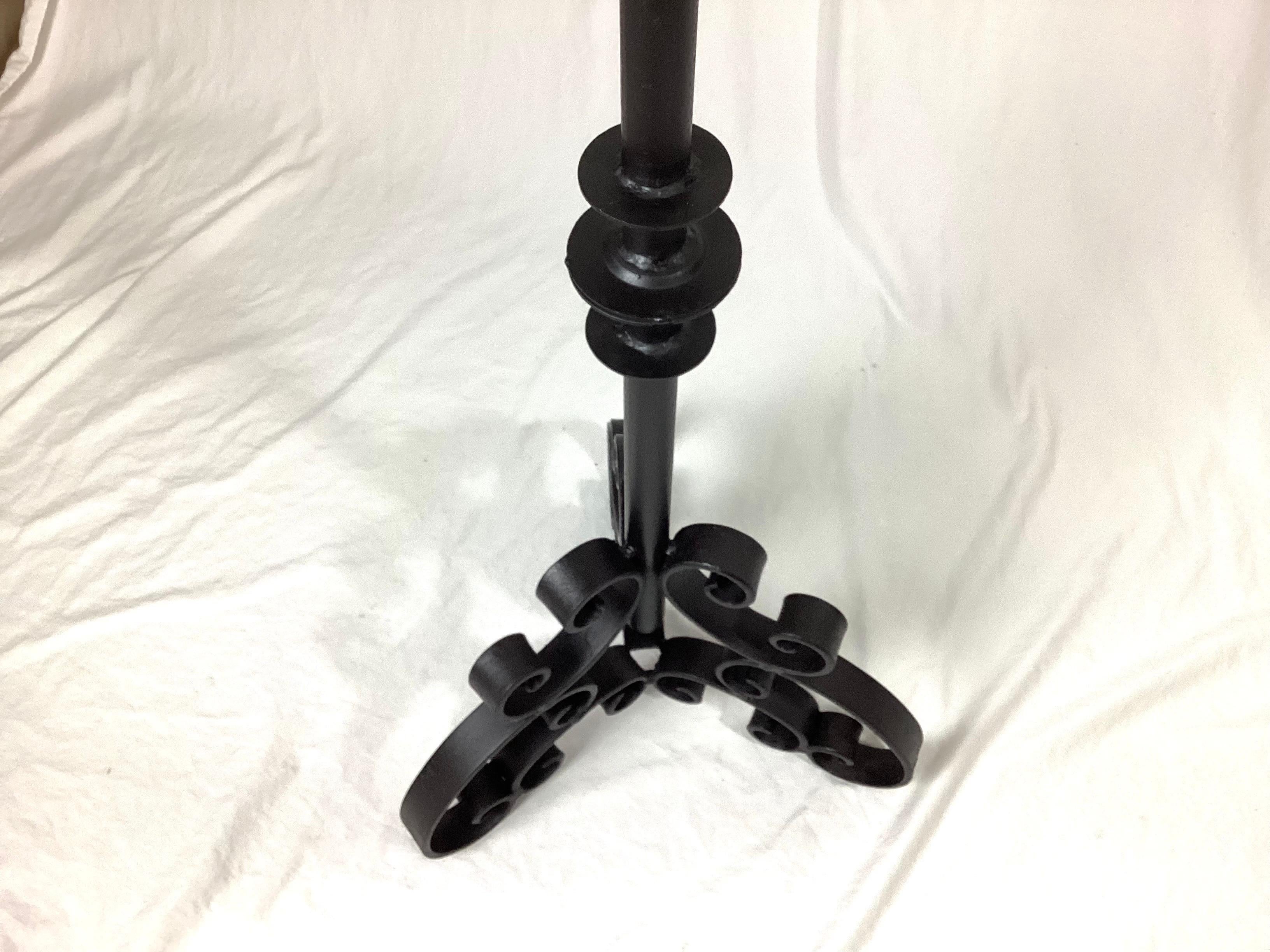 Late 1800's Iron Adjustable Music Stand with Candle Holders For Sale 2