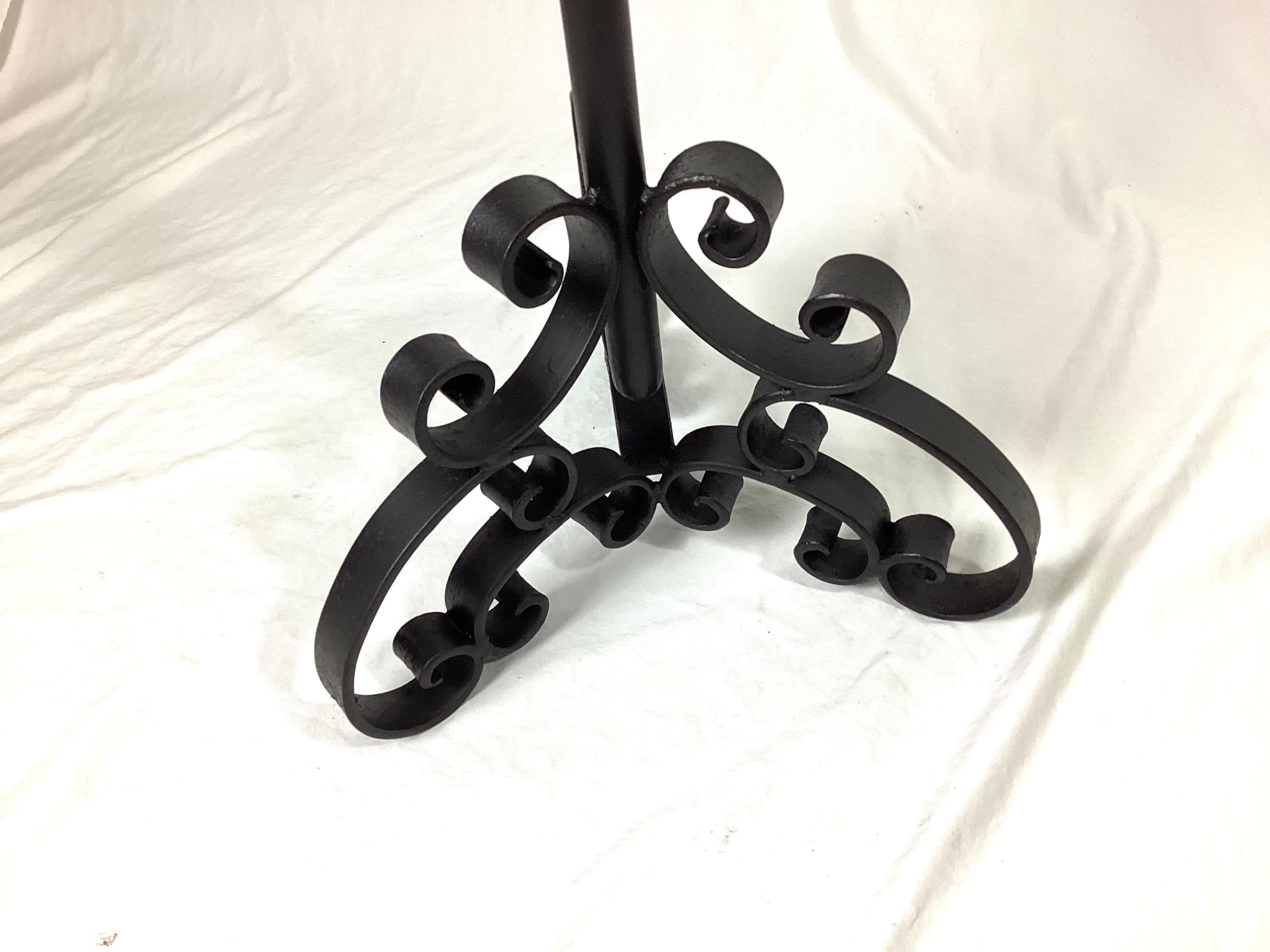 Late 1800's Iron Adjustable Music Stand with Candle Holders For Sale 1