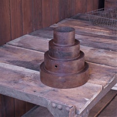 Late 1800s Iron Concentric Form Geometric Table Sculpture Modernist Symmetry