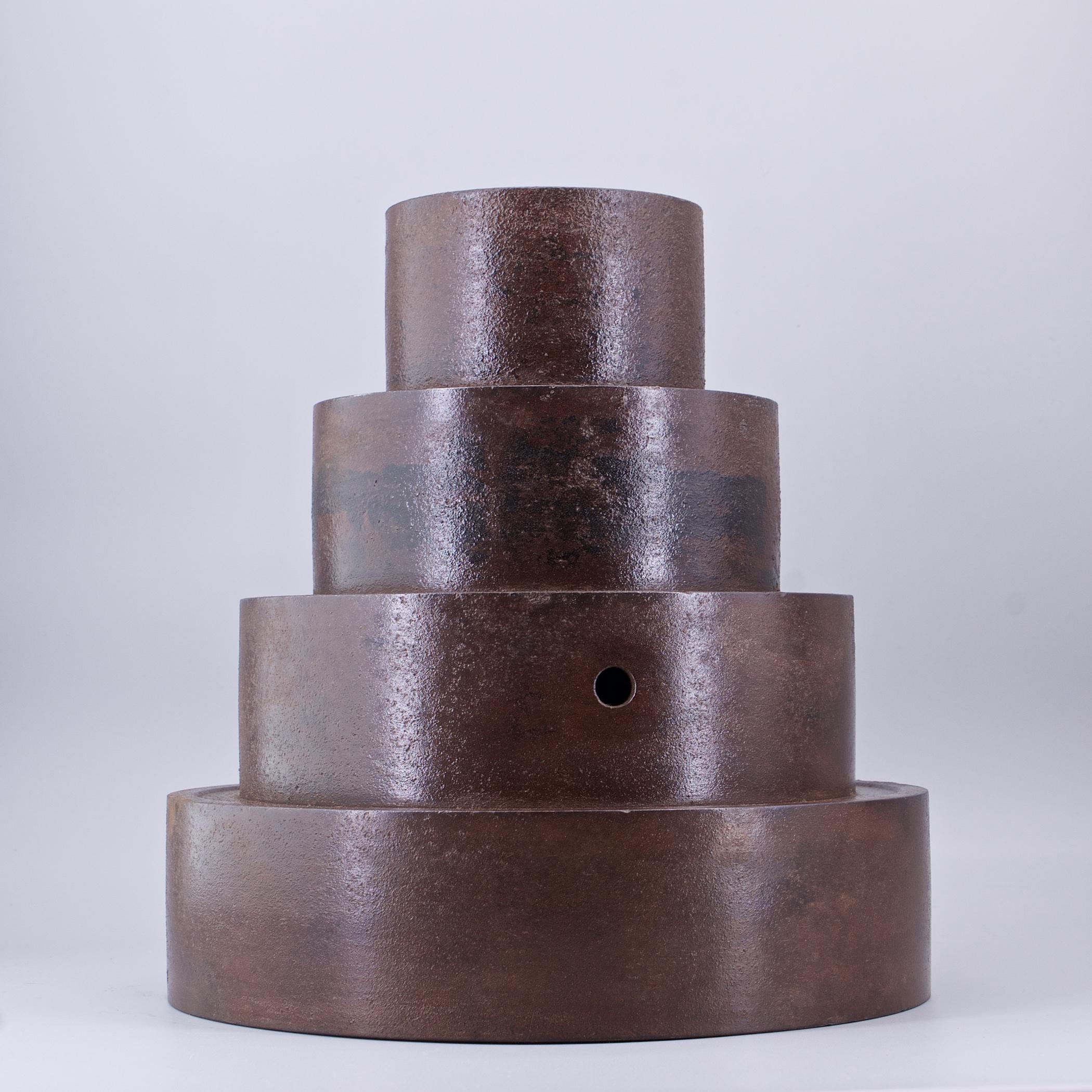 Cast Late 1800s Iron Concentric Form Geometric Table Sculpture Modernist Symmetry For Sale