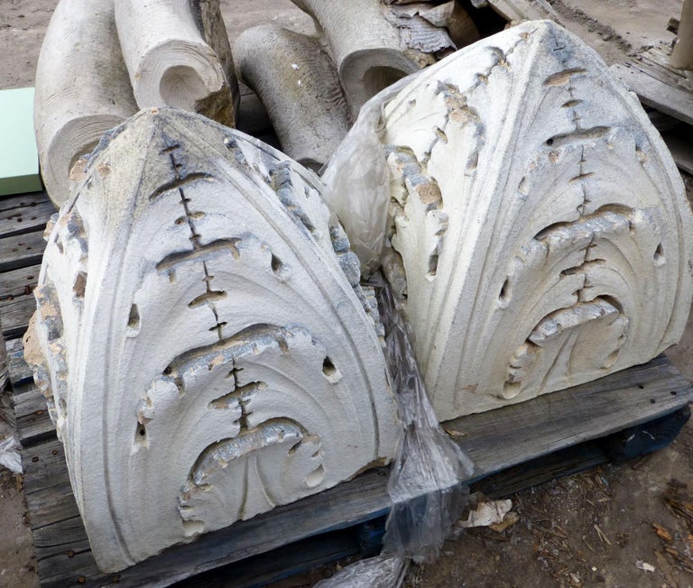 Late 1800s Pair of Rare White Terra Cotta Finials For Sale at 1stDibs