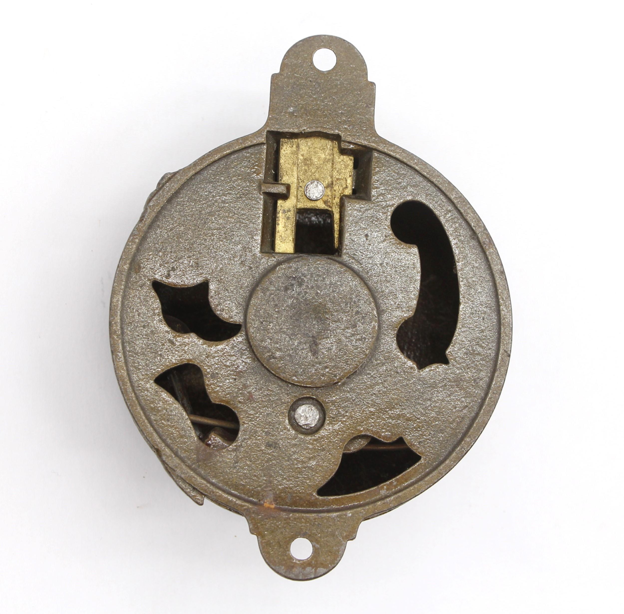 Late 1800s Victorian Mechanical Crank Doorbell w Lever Working Condition 1
