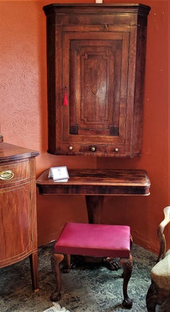 Late 18C English Regency Corner Wall Cabinet