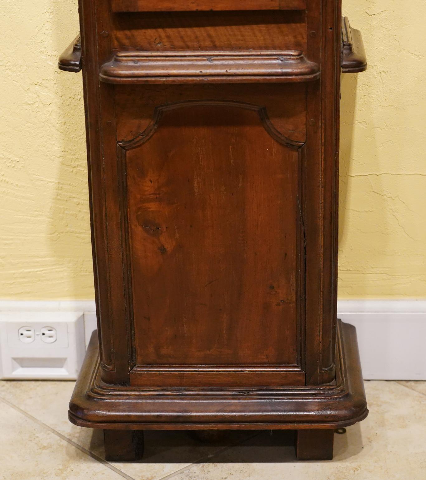 Bronze Late 18h Century French Provincial Walnut and Marquetry Tall Case Clock