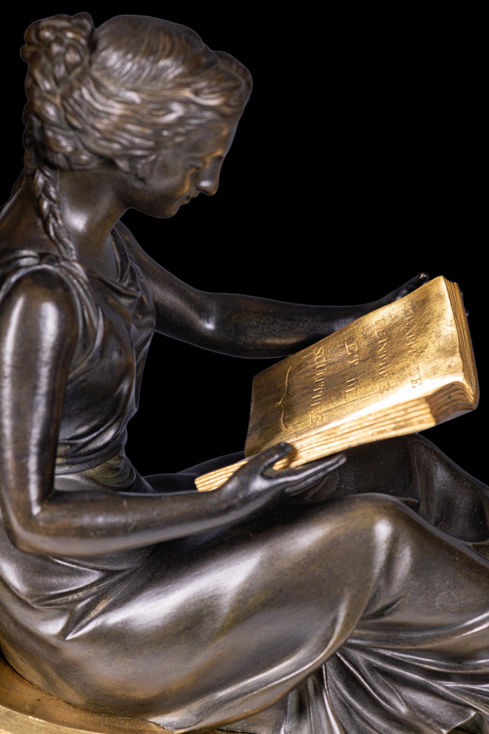 Late 18th/19th Century French Empire Mantle Clock By Parisian Clockmaker Lepaute For Sale 4