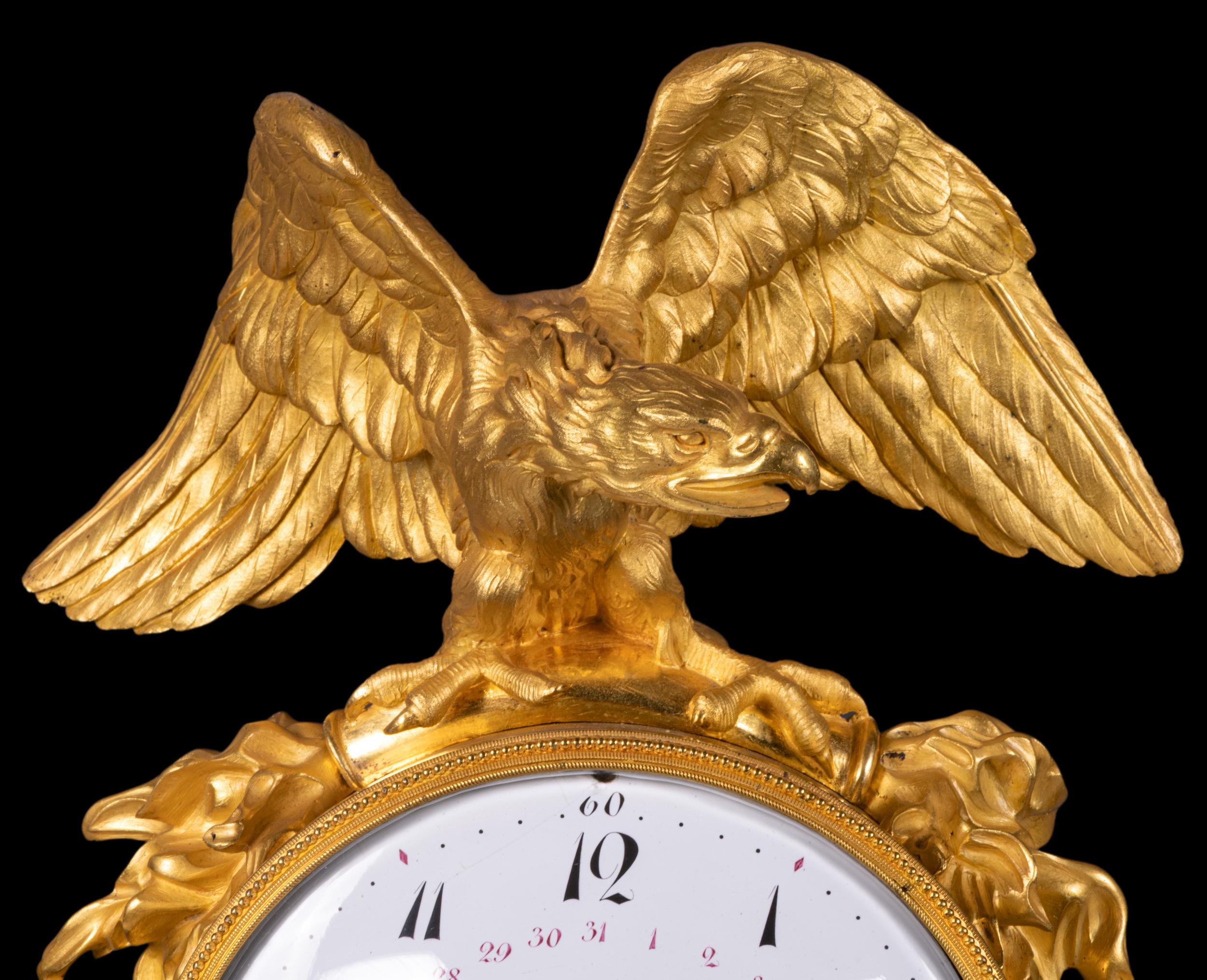 Late 18th/19th Century French Empire Mantle Clock By Parisian Clockmaker Lepaute For Sale 11