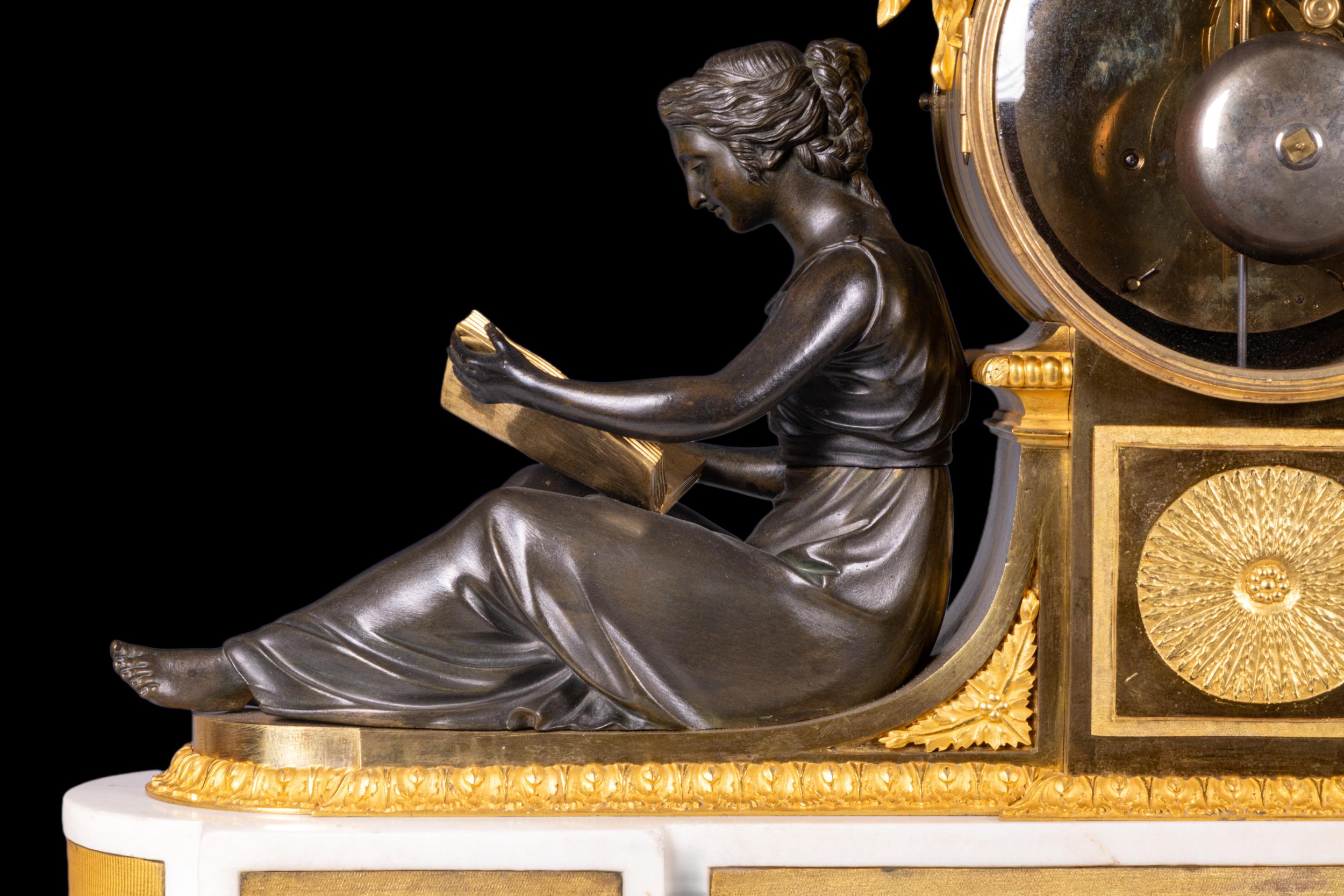 Late 18th/19th Century French Empire Mantle Clock By Parisian Clockmaker Lepaute For Sale 1