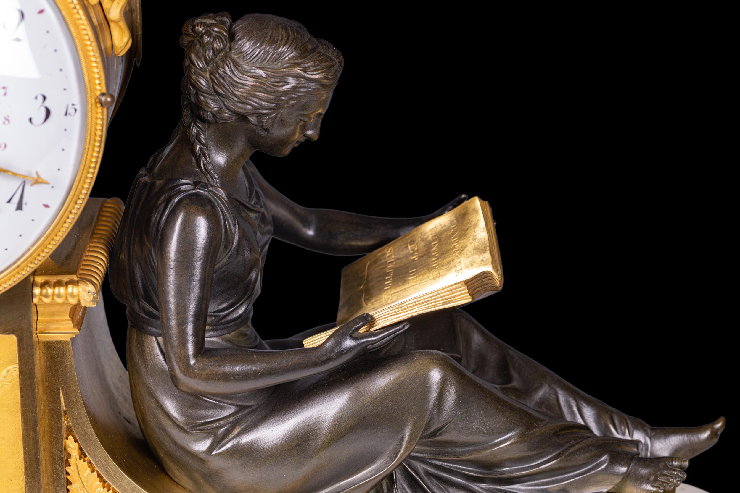 Late 18th/19th Century French Empire Mantle Clock By Parisian Clockmaker Lepaute For Sale 3