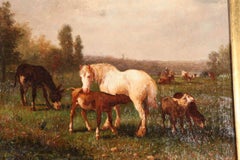 Late 18th C. American Landscape Painting with Animals