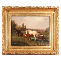Late 18th C. American Landscape Painting with Animals