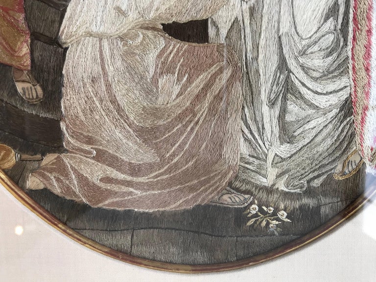 Early 19th Century Embroidered and Hand-Painted Silk Picture For Sale ...