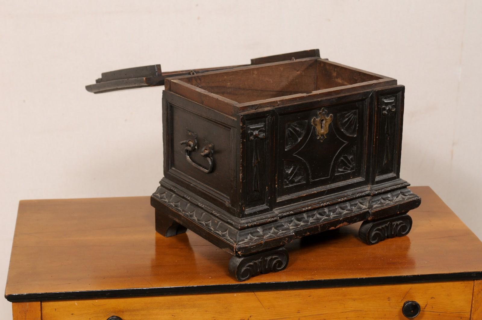 Late 18th C. English Carved Wood Document Box For Sale 1