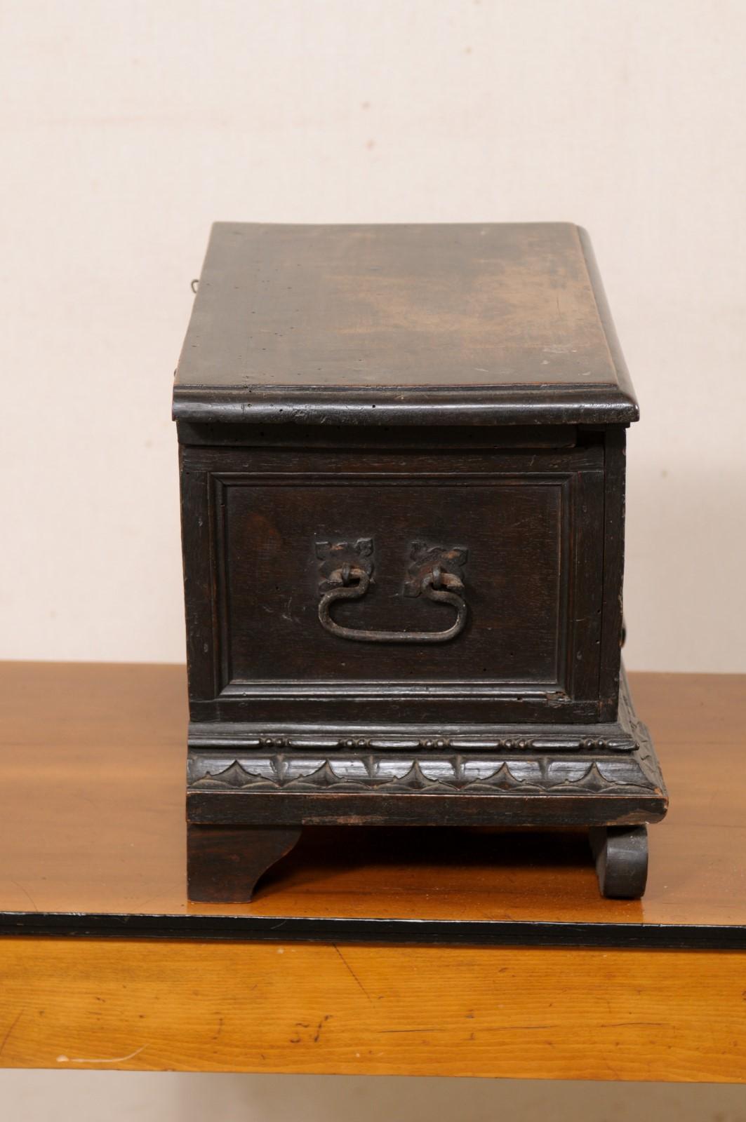 Late 18th C. English Carved Wood Document Box For Sale 2