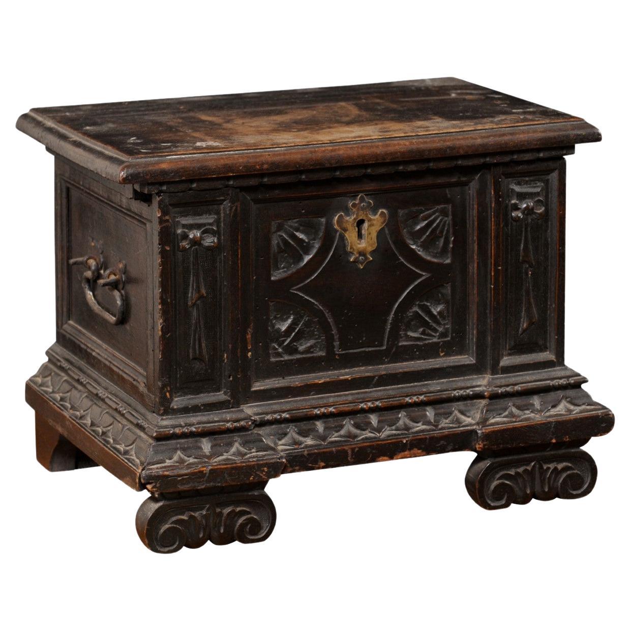 Late 18th C. English Carved Wood Document Box