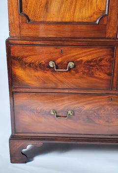 Late 18th Century English Flame Mahogany Linen Press