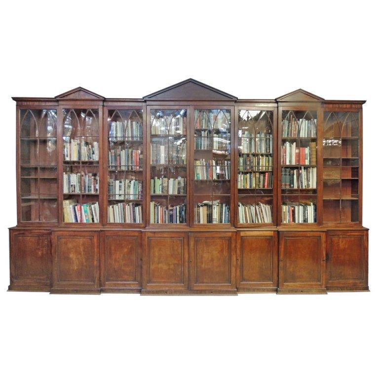 Late 18th C English Mahogany and Pine Secondary Breakfront For Sale