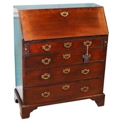 Late 18th C. English Small Size Mahogany Fall Front Desk with Original Brasses