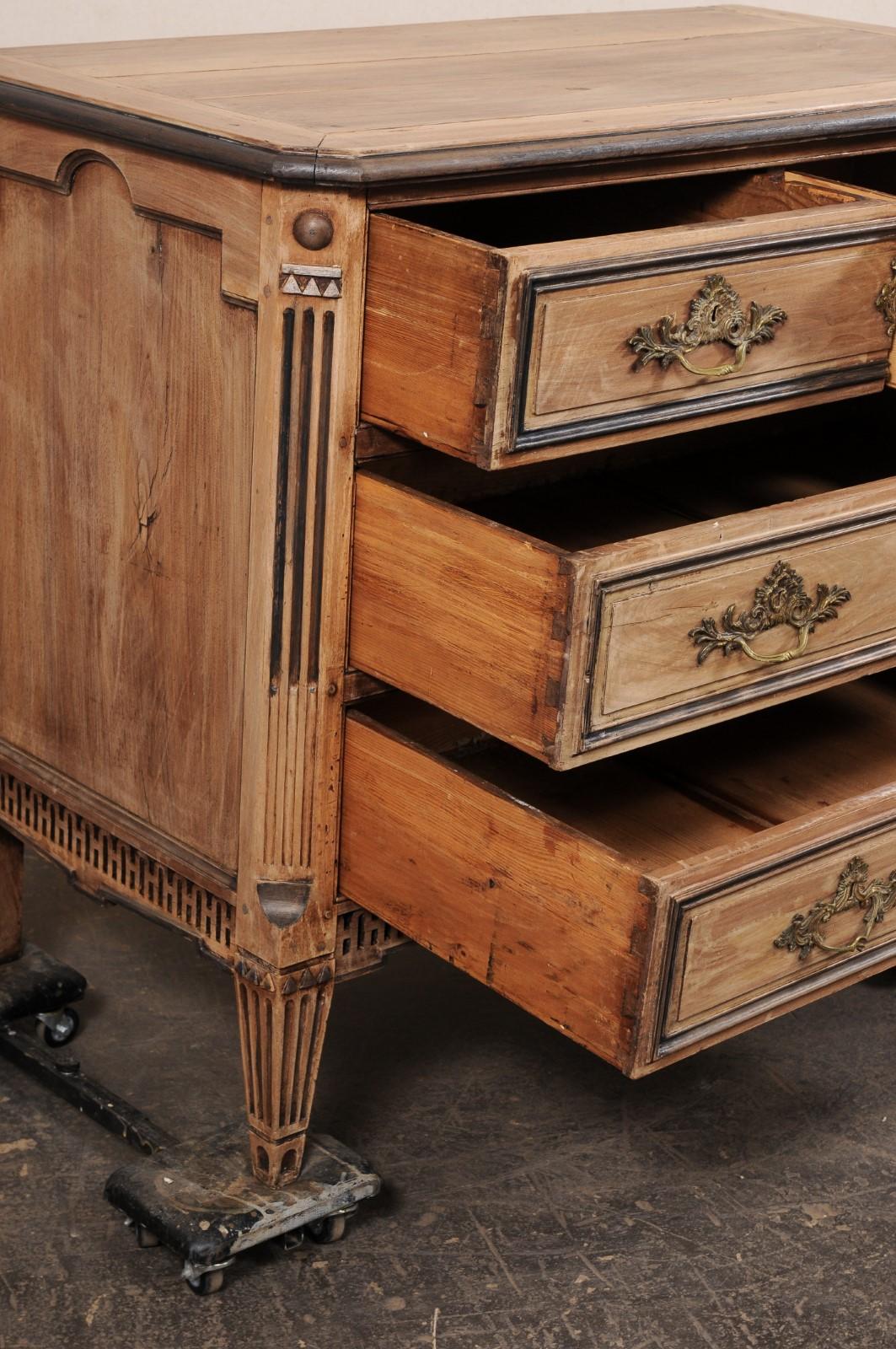 19th Century Late 18th C French Commode with Fabulously Carved Details For Sale