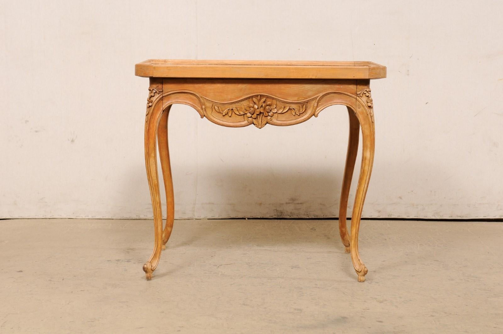 Late 18th Century French Marble-Top Carved-Wood Occasional Table with Drawer For Sale 9