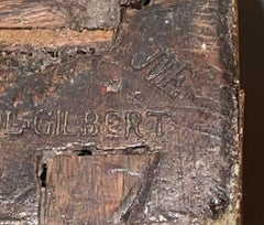 Commode en marqueterie avec dessus en marbre, signée André-Louis Gilbert, fin du 18e C.