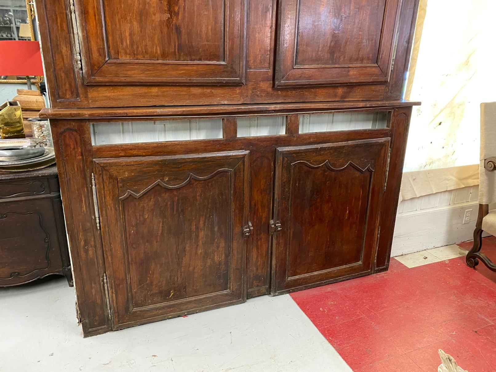 Late 18th Century French Paneled Boiserie Storage Wall Unit In Good Condition For Sale In Sheffield, MA