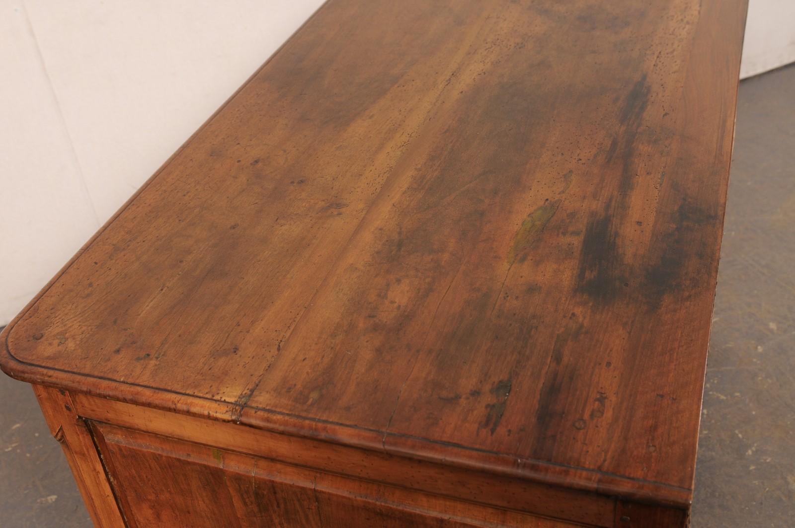 Late 18th C. French Walnut Commode w/Elegantly Carved Skirt For Sale 4