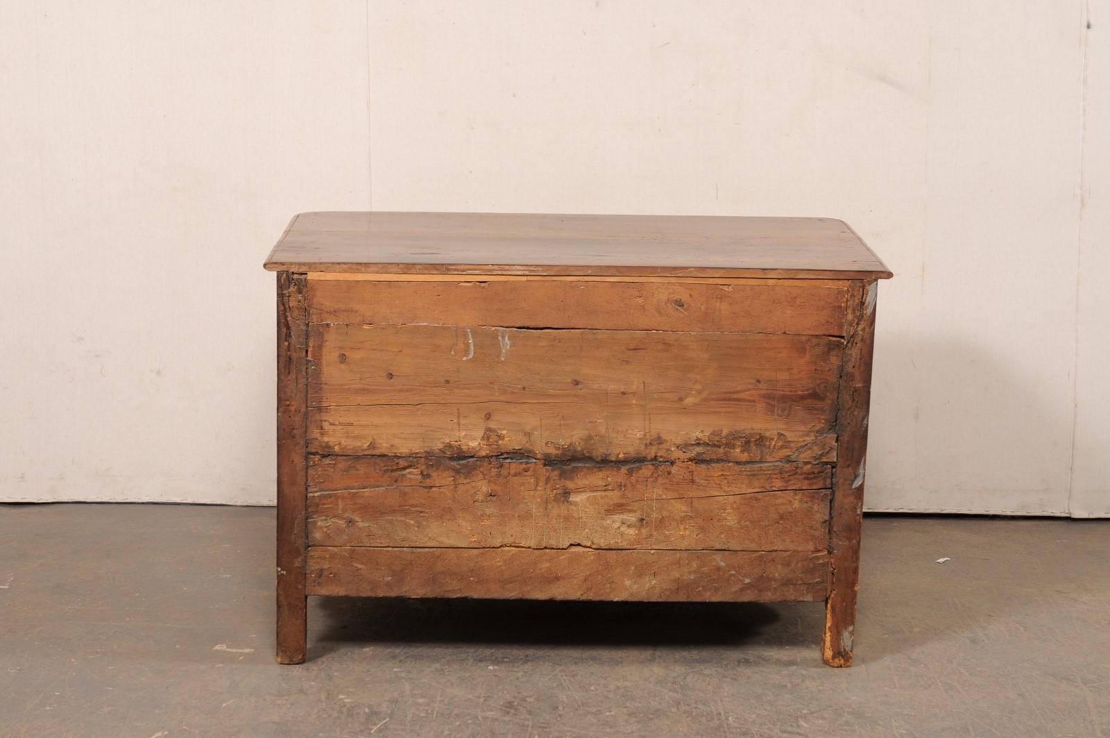 Late 18th C. French Walnut Commode w/Elegantly Carved Skirt For Sale 2