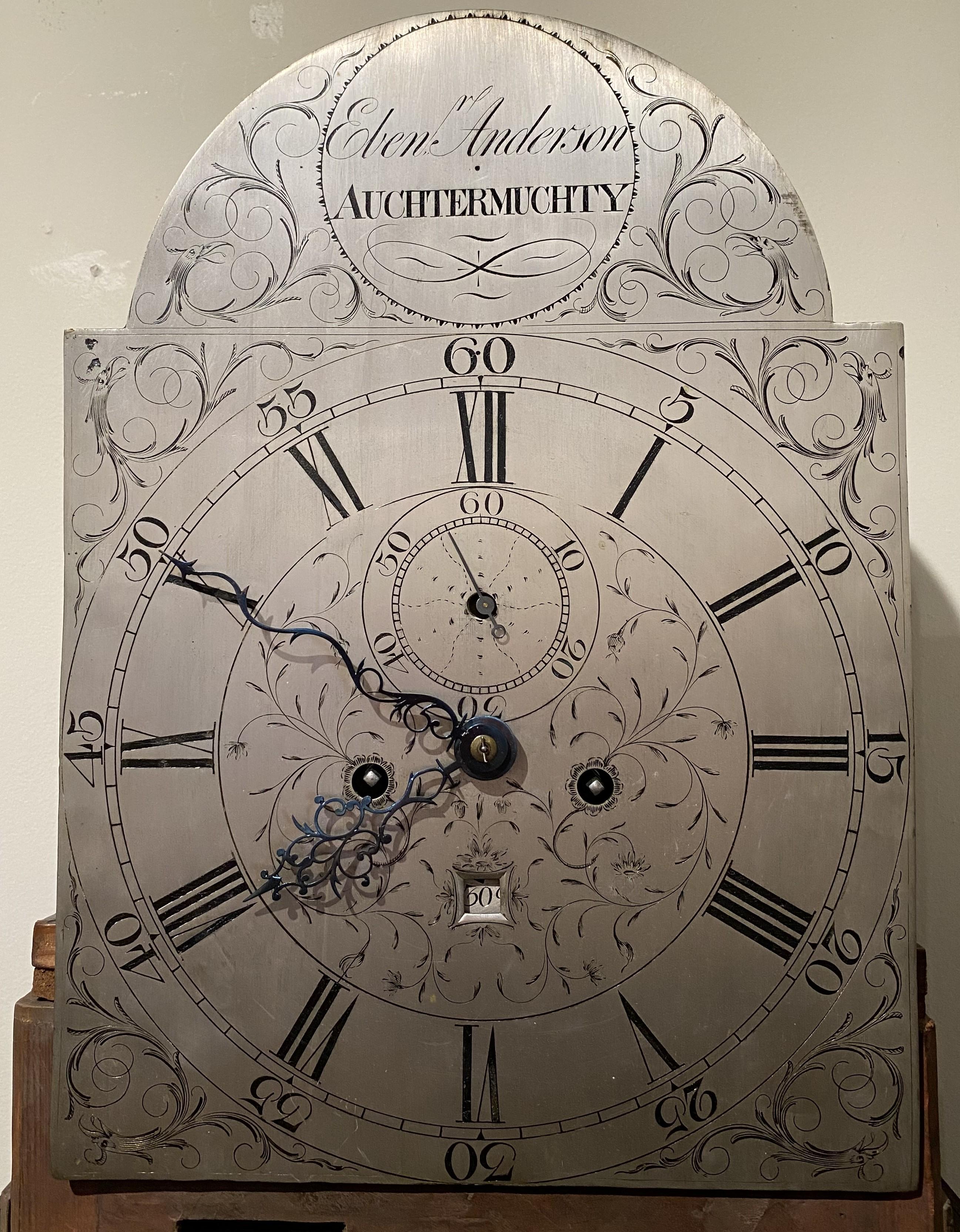 Late 18th c Scottish Mahogany Tall Clock by Ebenezer Anderson, Auchtermuchty For Sale 7