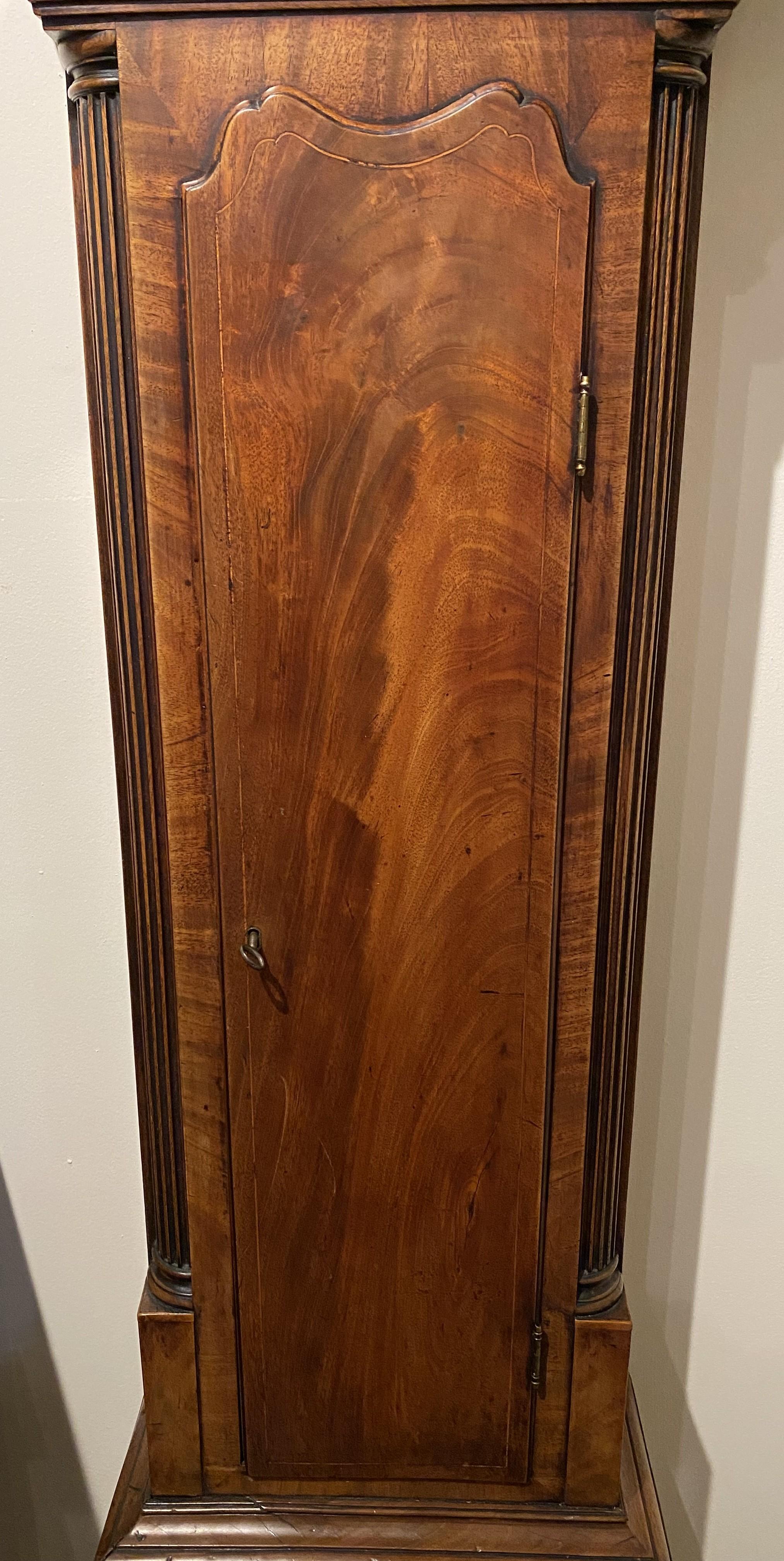 18th Century Late 18th c Scottish Mahogany Tall Clock by Ebenezer Anderson, Auchtermuchty For Sale