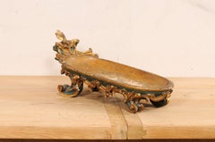 Late 18th C. Italian Carved Wood Tilted Display Bowl, Approx. 2 Ft Long