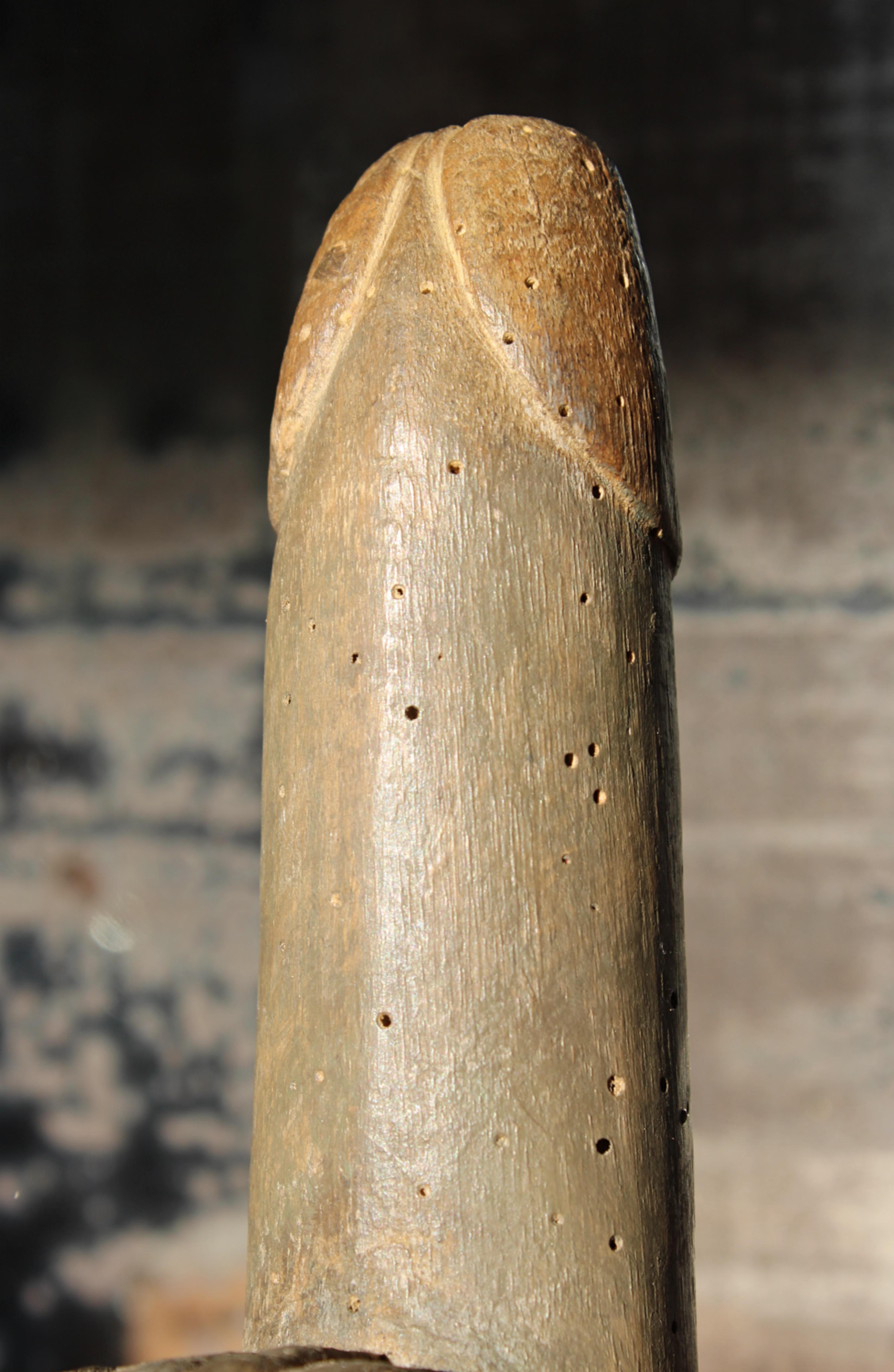 Late 18th C Italian Hand Carved & Painted Poplar Wood Phallus Snuff Puzzle Box  5