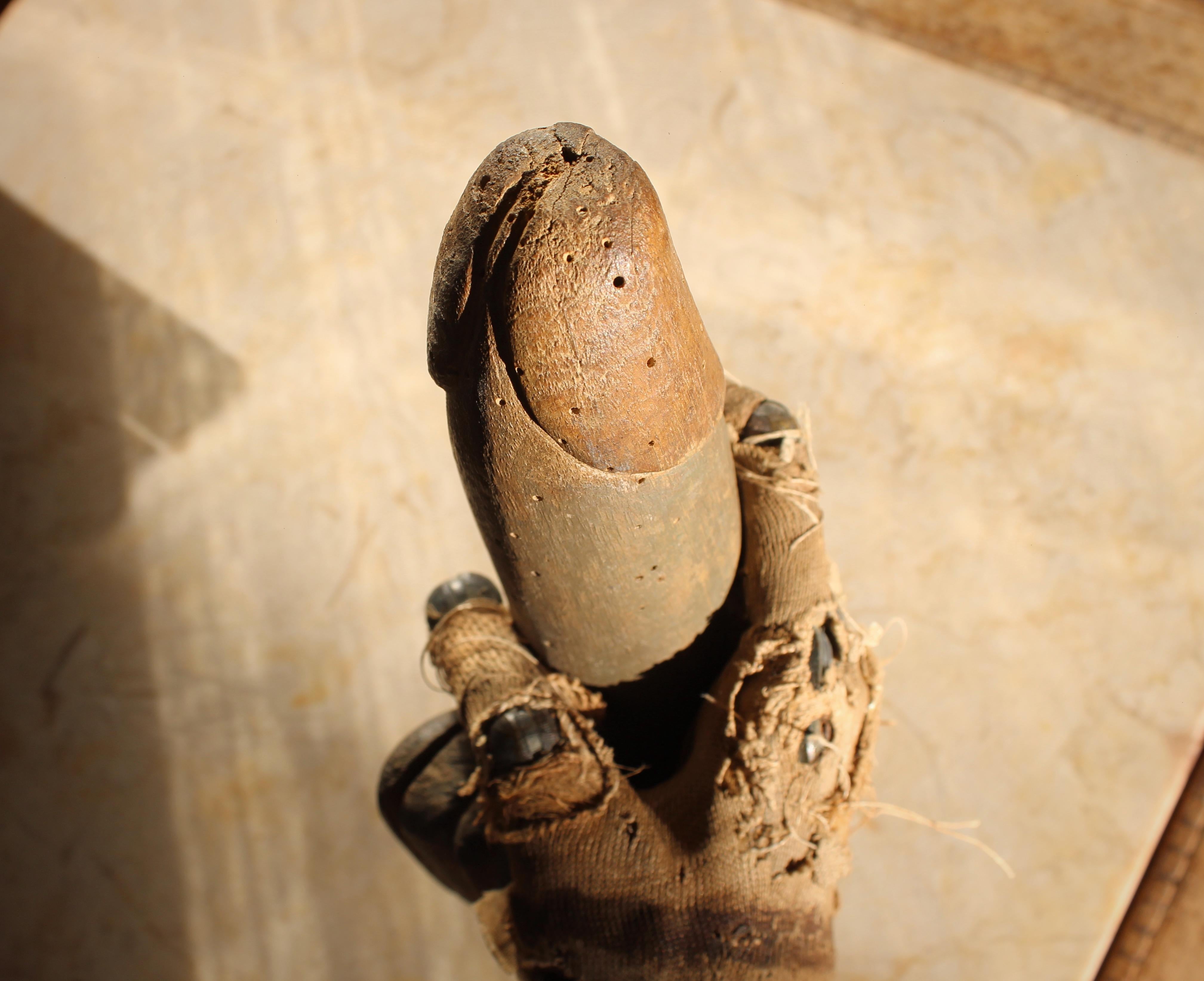 Late 18th C Italian Hand Carved & Painted Poplar Wood Phallus Snuff Puzzle Box  13