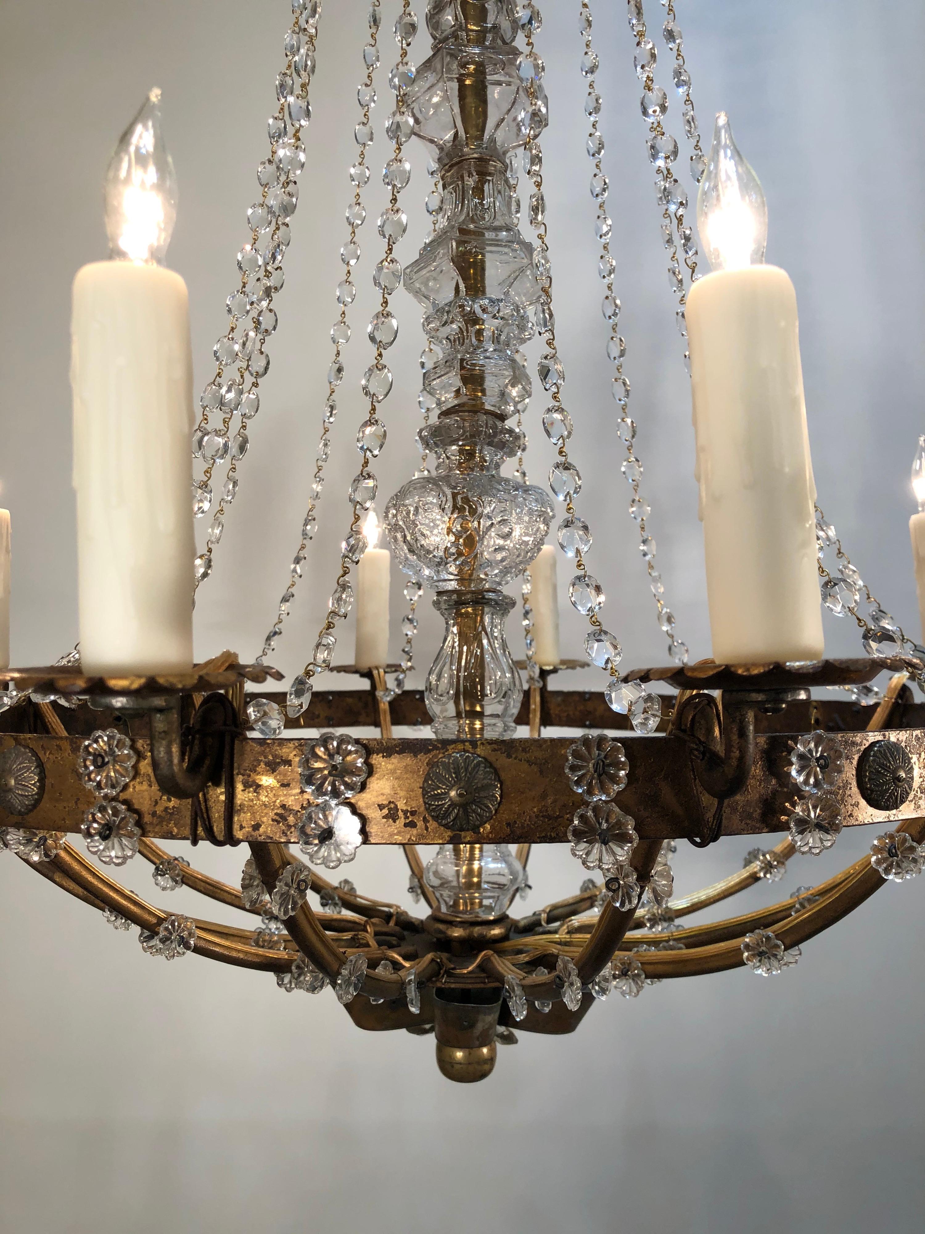 Late 18th Century Italian Neoclassical Chandelier In Good Condition In Charleston, SC