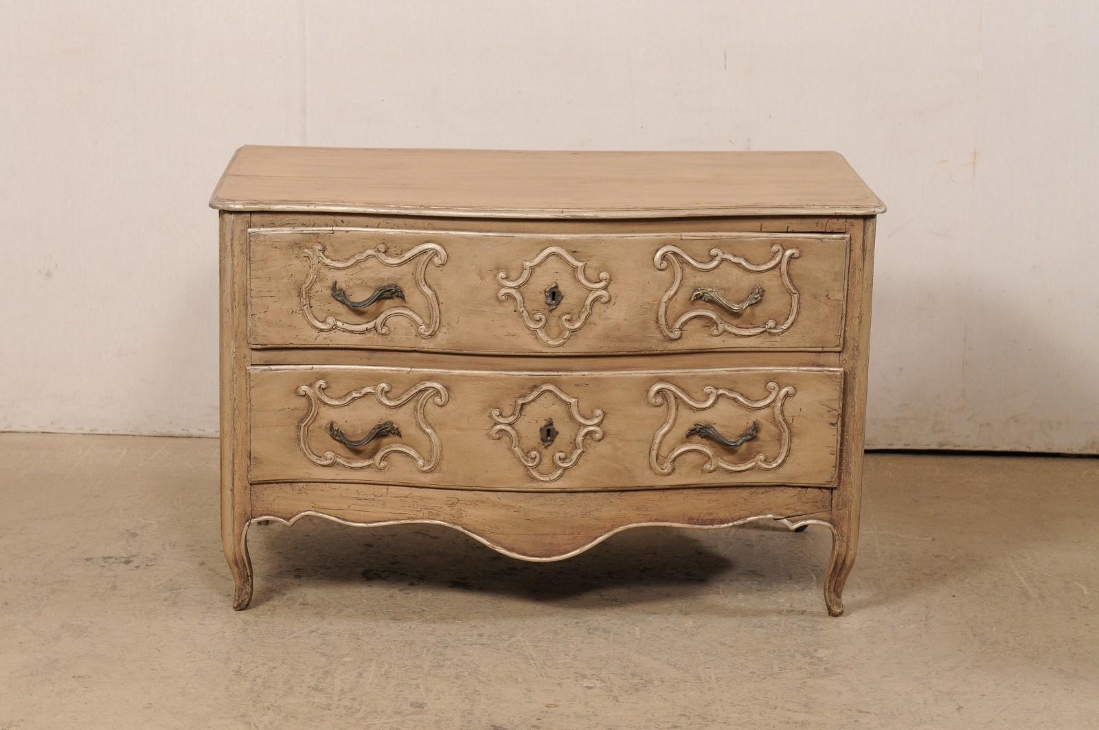 Late 18th C. Italian Serpentine Carved-Wood Chest For Sale 8