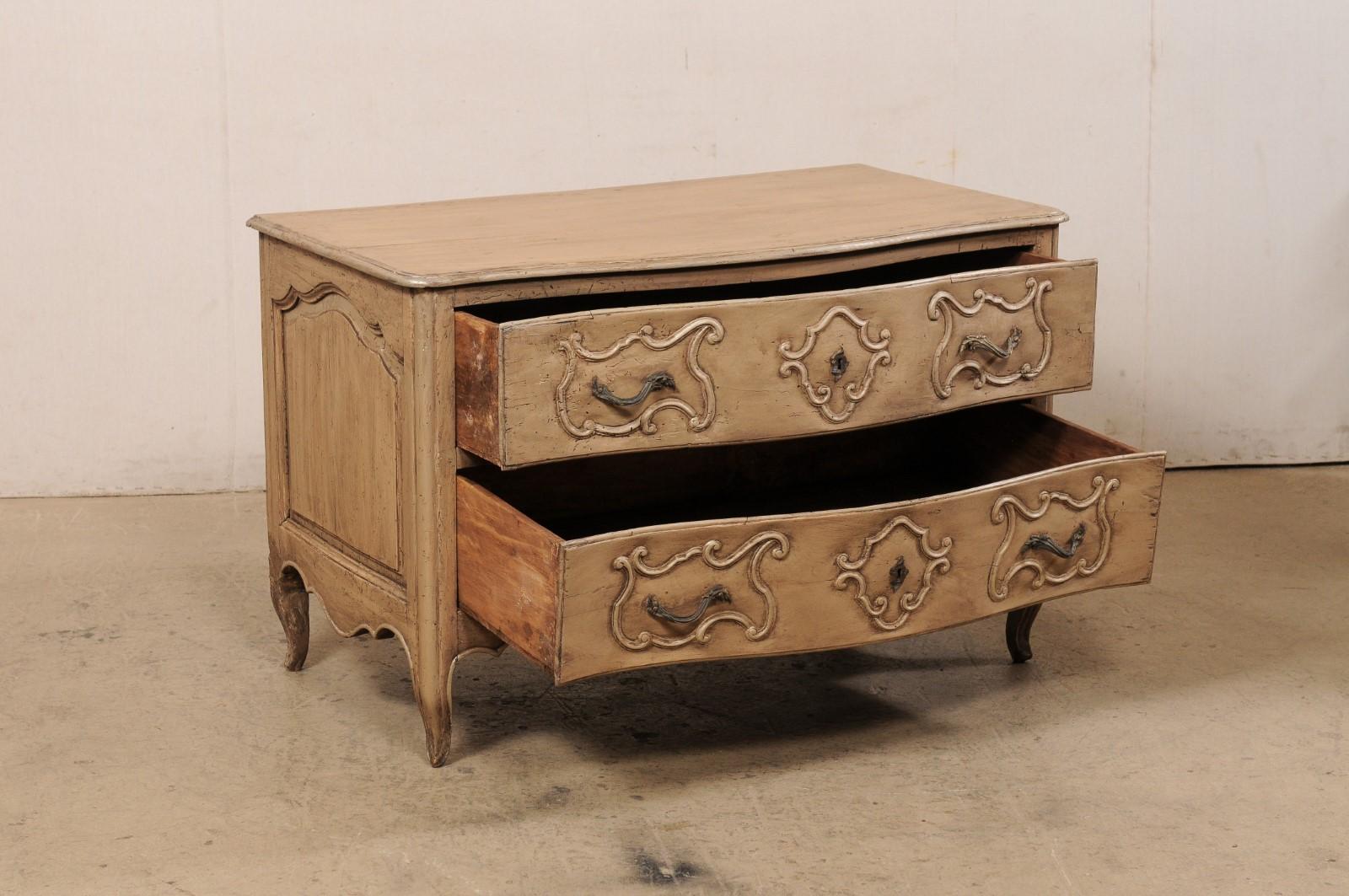 19th Century Late 18th C. Italian Serpentine Carved-Wood Chest For Sale