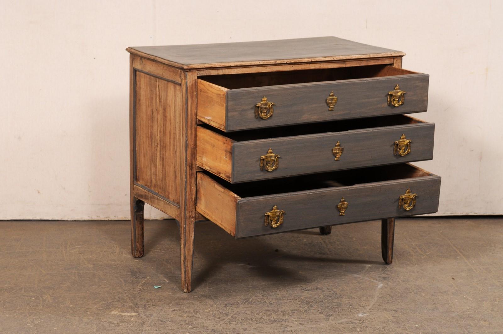 Late 18th C. Italian Two-Tone Wooden Chest w/Neoclassic Hardware In Good Condition For Sale In Atlanta, GA