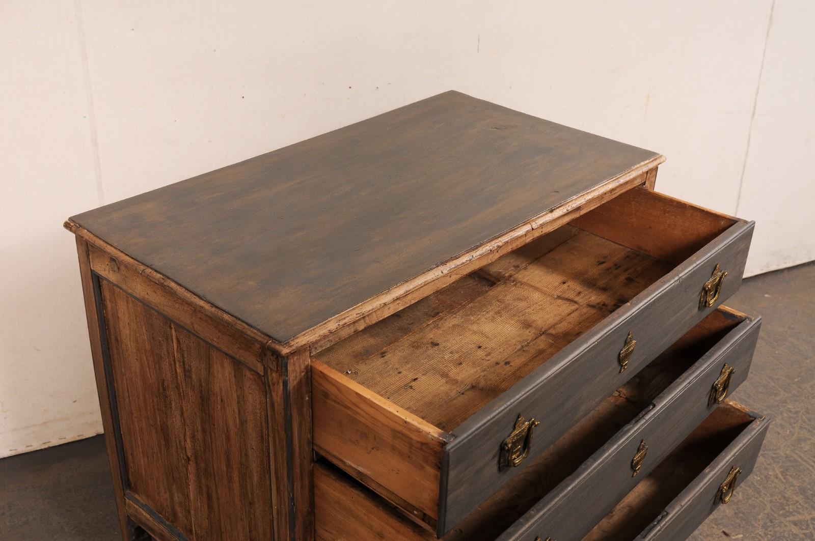 Late 18th C. Italian Two-Tone Wooden Chest w/Neoclassic Hardware For Sale 1