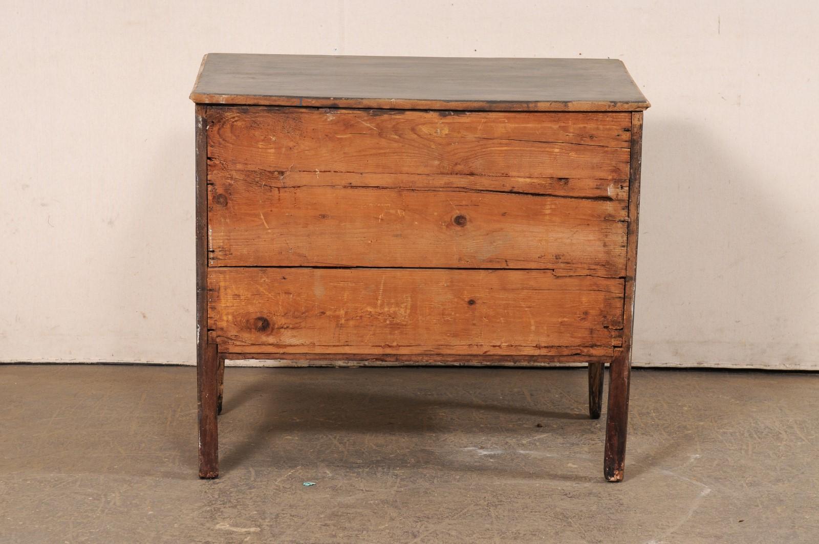 Late 18th C. Italian Two-Tone Wooden Chest w/Neoclassic Hardware For Sale 4