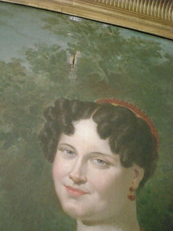 Peinture Portrait étendu d'un aristocrate français de la fin du 18e siècle