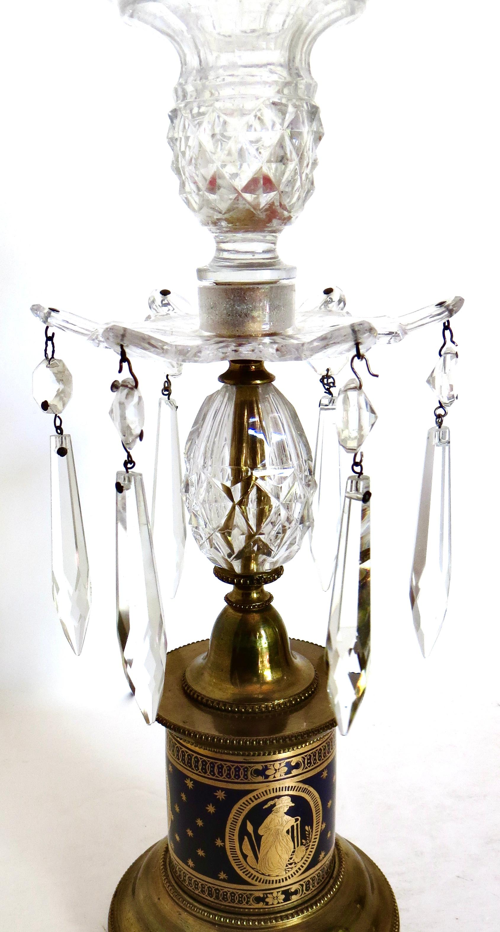 Late 18th C. Rare Pair Of English Lustre Candlesticks For Sale 2