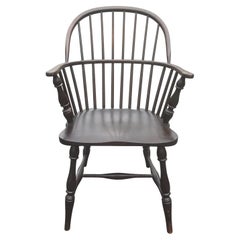 Late 18th C. Sack-Back New England Ebonized Windsor Chair