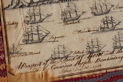 Late 18th C Sailors Naval Maritime Nautical Folk Art Pen & Ink Sketch's