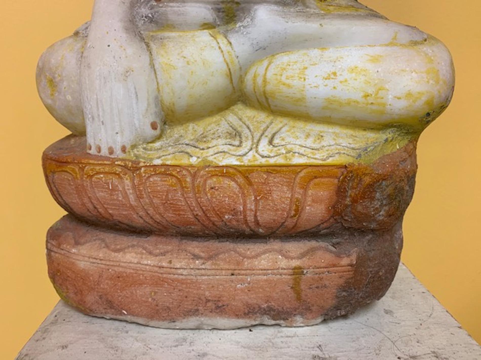 Carved Late 18th Century Stone Shan State, Burmese, Myanmar Buddha For Sale