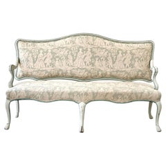 Late 18th C Swedish Rococo Painted Banquette