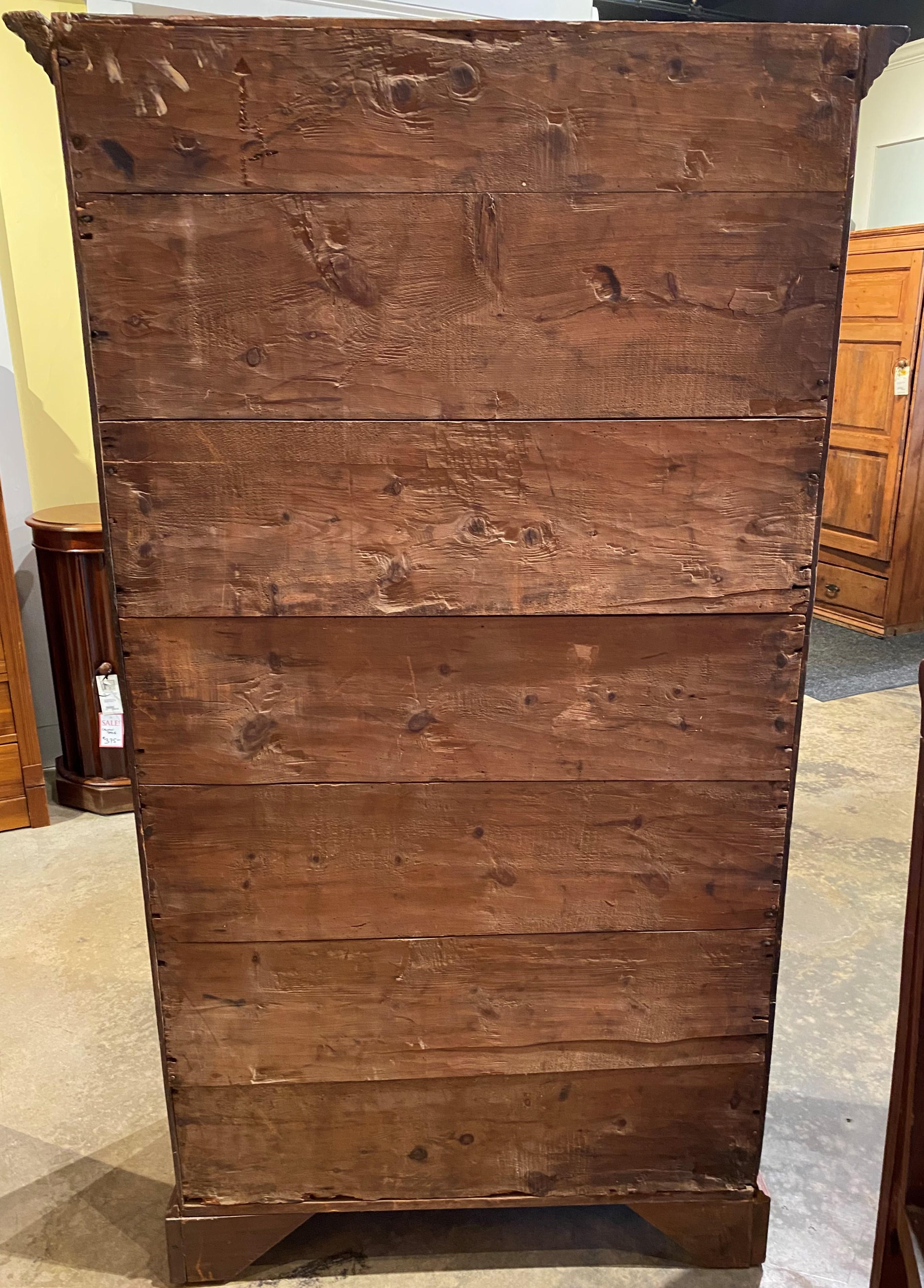 Late 18th C Walnut Seven Drawer Tall Chest, Probably Maryland or Pennsylvania 5