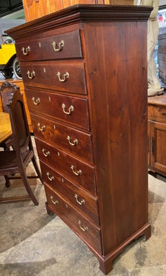 Late 18th C Walnut Seven Drawer Tall Chest, Probably Maryland or Pennsylvania
