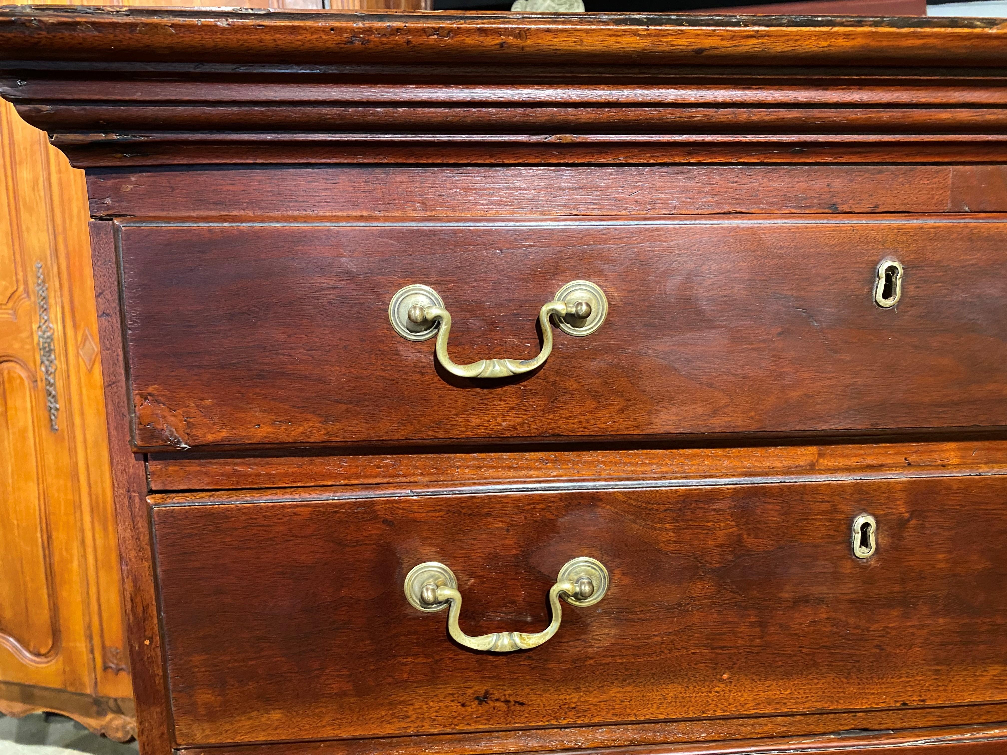 Chippendale Late 18th C Walnut Seven Drawer Tall Chest, Probably Maryland or Pennsylvania